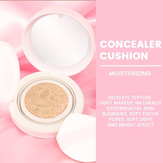 Nuder Cushion Foundation,Natural Beige for Natural & Medium with Neutral Skin Tone,Long-Lasting,Lightweight,Flawless Coverage,Dewy Finish,Concealing Blemishes and Under-eye Bags for All Skin Types-VivaGrace Women