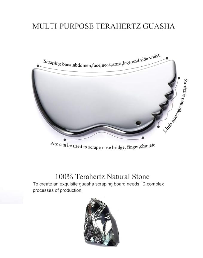 Terahertz Stone Gua Sha Scraping Tools Lymphatic Drainage Massager Facial Energy Beauty Myofascial Release Tool Linfatic Drainage-VivaGrace Women