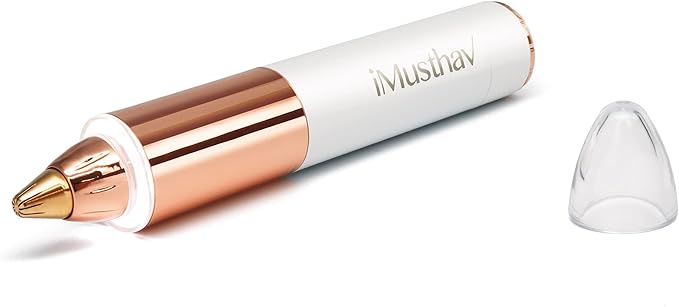 Portable Eyebrow Hair Remover for Women – Painless, Fast & Precise Flawless Electric Razor & Epilator for Eyebrow, Nose, Ear Hair Removal – 18K Gold-Plated, 360° LED Light-VivaGrace Women