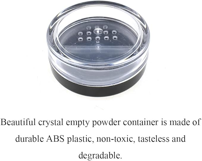 HAHIYO 4pcs 10ml/0.34oz Plastic Empty Travel Compact Case Makeup Cosmetic Jar Refillable Powder Box No Leak Holder with Rotatable Sifter and Black Screw Lid-VivaGrace Women