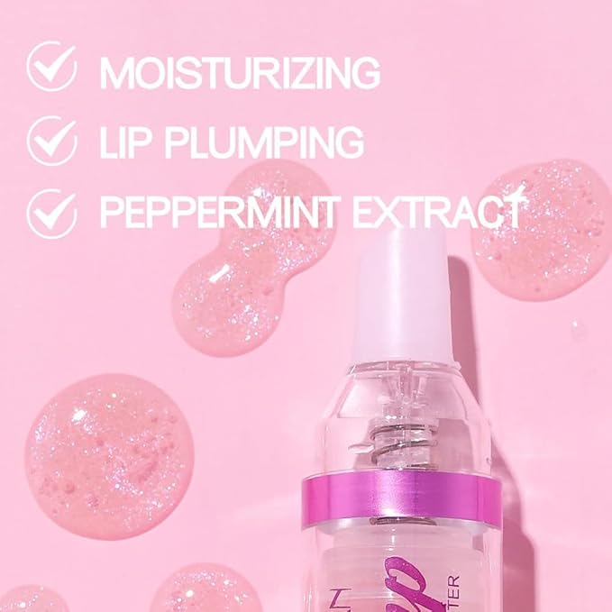 Natural Spicy Lip Plumping Booster Lip Plumping Oil，Lip Plumper Gloss, Ultra-Hydrating & Nourishing Plump and Pout Lip Plumper, Glossy Finish Fuller Lip Plumping Lip Gloss for Women Girls(04#)-VivaGrace Women