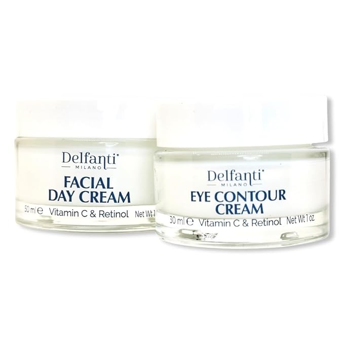 VITAMIN C & RETINOL DUO PACK Full Size Facial Day Cream and Eye Contour Cream • Brightening and Dark Spot Corrector-VivaGrace Women