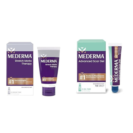 Mederma Stretch Marks Therapy, Helps Prevent and Treat Stretch Marks & Advanced Scar Gel, Treats Old and New Scars, Reduces the Appearance of Scars from Acne, Stitches, Burns and More, 0.70oz (20g)-VivaGrace Women