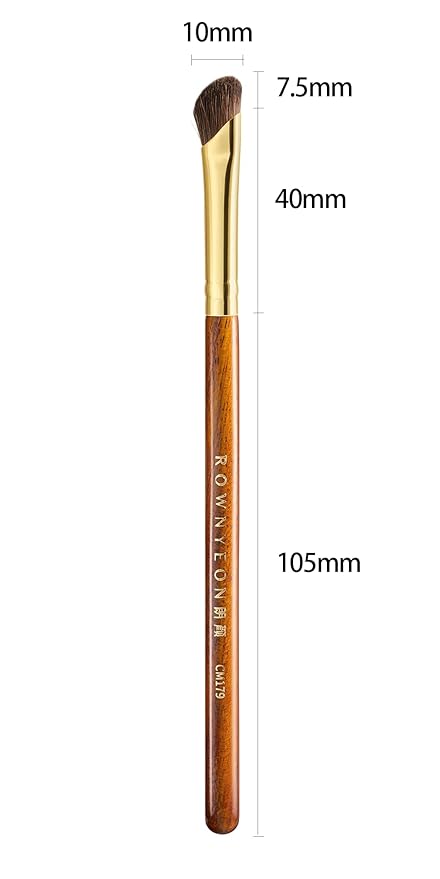 Desert Oak Series Nose Contour Brush - Angled Pony Hair Bristles for Seamless Sculpting, Dual-Use with Cream/Powder, Ebana Handle & Brass Ferrule (CM 179)-VivaGrace Women