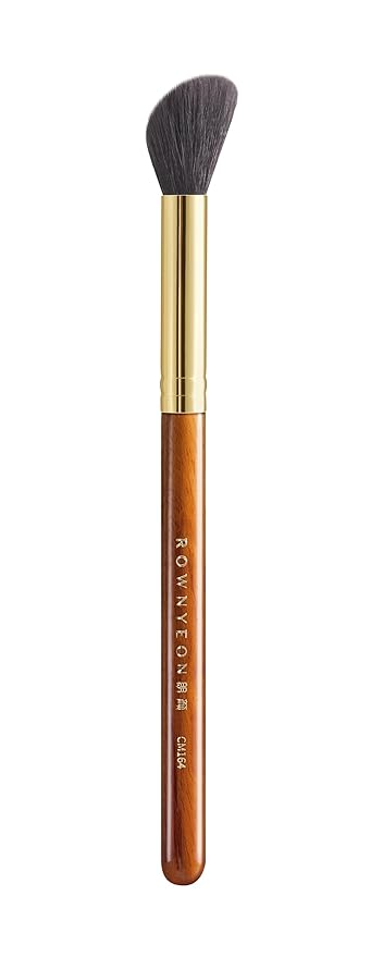 Desert Oak Series Angled Blush Brush - Soft Goat Hair Bristles for Powder/Cream Blush & Bronzer, Ergonomic Ebana Handle & Brass Ferrule, Beginner to Pro (CM 164)-VivaGrace Women