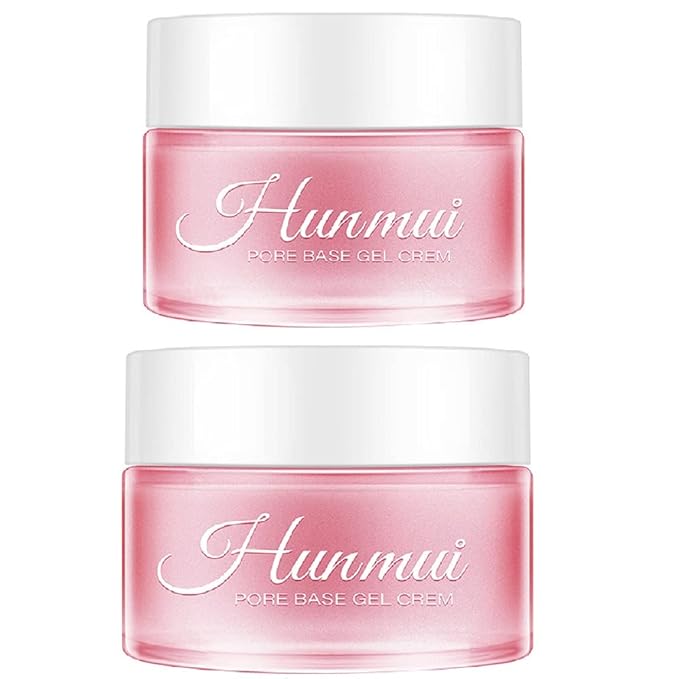 2PCS Hunmui Face Primer Pore Base Gel Cream Cover Pores Water Embellish Skin Silky Finish Primer, Remove Oils Isolating Pore Light Weight Primer Natural Make Up To Flawless Face Firming Moisturizers-VivaGrace Women