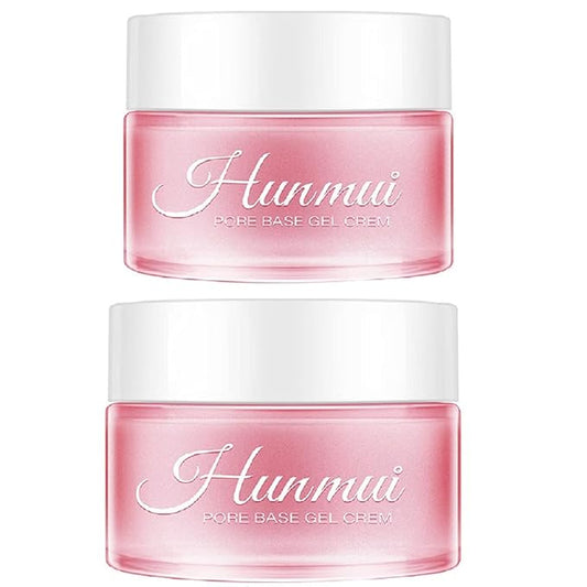 2PCS Hunmui Face Primer Pore Base Gel Cream Cover Pores Water Embellish Skin Silky Finish Primer, Remove Oils Isolating Pore Light Weight Primer Natural Make Up To Flawless Face Firming Moisturizers-VivaGrace Women