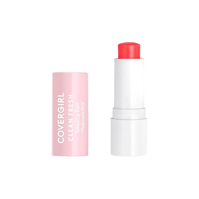 CoverGirl Clean Fresh Tinted Lip Balm, Vegan Formula, Hydrating, Natural Finish, Cruelty Free, Life is Pink, 1 Count-VivaGrace Women