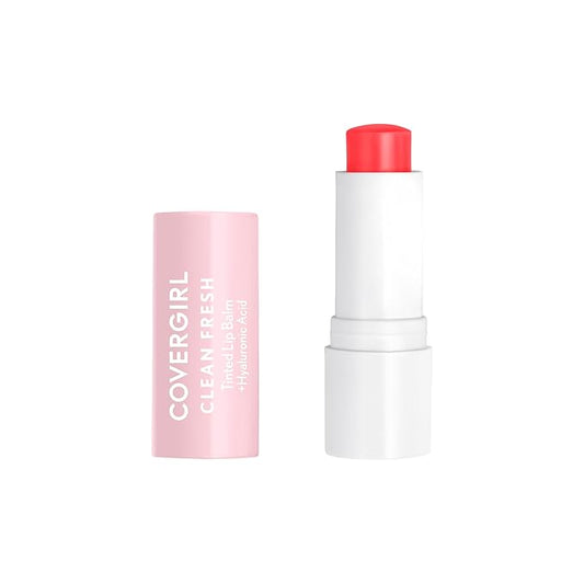 CoverGirl Clean Fresh Tinted Lip Balm, Vegan Formula, Hydrating, Natural Finish, Cruelty Free, Life is Pink, 1 Count-VivaGrace Women