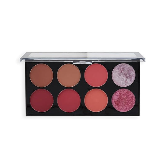 Makeup Revolution Ultra Blush Makeup Palette, Bronzer & Highlighter, Includes 8 Shades, Gluten free, Vegan & Cruelty Free, Sugar & Spice, 13g-VivaGrace Women