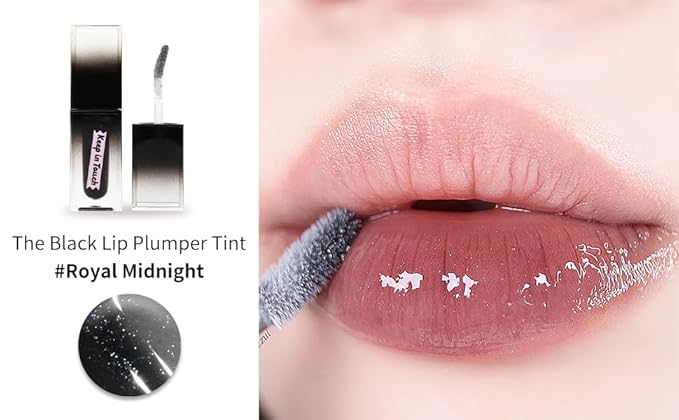 Keep In Touch The Black Plumper Tint | 2X Plumping Effect, Moisturizing Lip Gloss | Vegan and Cruelty-Free Korean Lip Tint (Royal Midnight)-VivaGrace Women