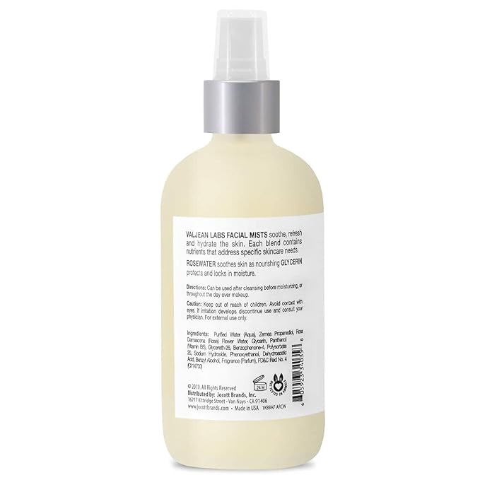 VALJEAN LABS Face Mist - Calm | Rosewater + Glycerine | Calms, Moisturizes, Soothes | Helps to Even Complexion | Paraben Free, Cruelty Free, Made in USA (8 oz)-VivaGrace Women