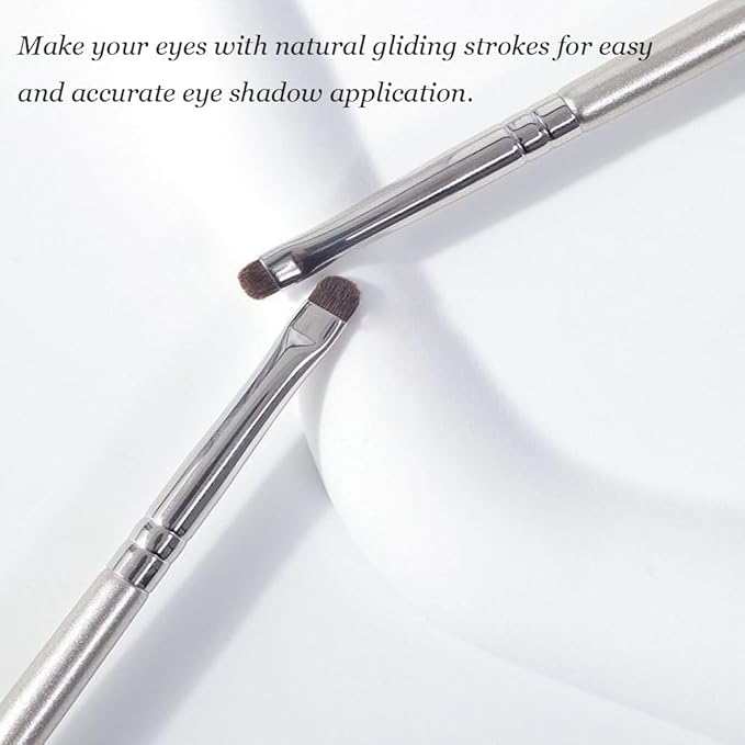 Mini Smudge Brush for Eyeliner,2 PCS Small Smudge Brush for Precision Eyeshadow and Eyeliner,Eyeliner Brush for Powder Gel Cream Liquid Concealer,Eye Makeup Brush Set-VivaGrace Women