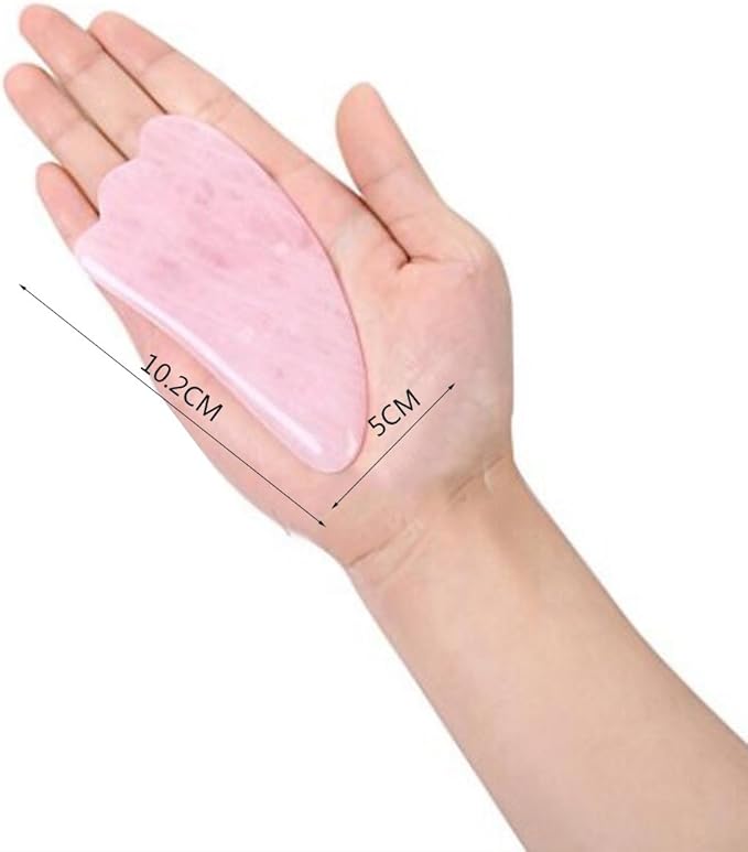 Feng Shui Pink Rose Quartz Gua Sha Board-Therapeutic Relief and Skin Renewal -Premium All Natural Handmade Healing Stone W3462-VivaGrace Women