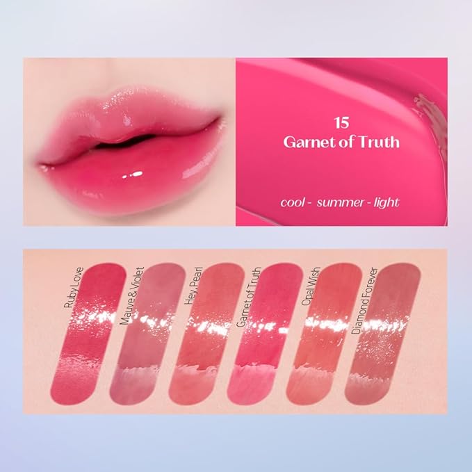 ETUDE Over Glowy Lip Stain Tint #15 Garnet of Truth | Non-Sticky Vegan Lip Tint | Moisturized & Long-lasting Lip Gloss | Daily Tint for Dry Lips, Korean Makeup-VivaGrace Women