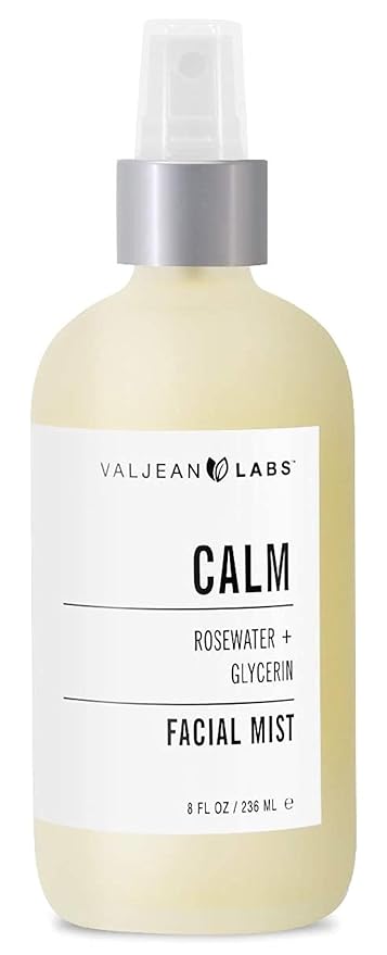VALJEAN LABS Face Mist - Calm | Rosewater + Glycerine | Calms, Moisturizes, Soothes | Helps to Even Complexion | Paraben Free, Cruelty Free, Made in USA (8 oz)-VivaGrace Women