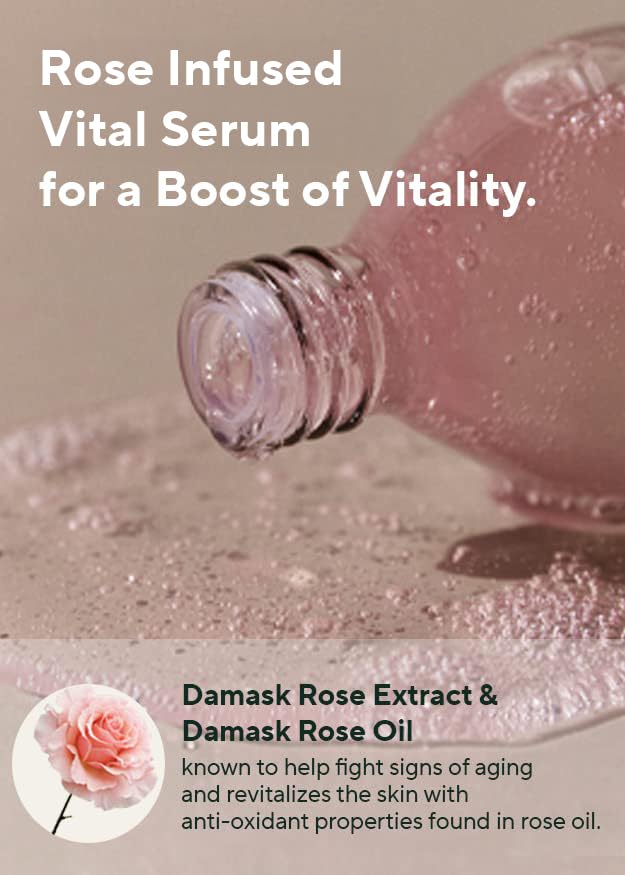 AROMATICA Reviving Rose Infusion Serum 3.38oz / 100ml, Vegan, Rejuvenating Hydration Serum, Vitality Serum for dry skin | with Damask Rose Water and Rose Oil-VivaGrace Women
