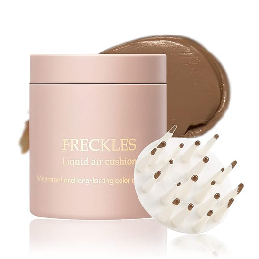 Boobeen Freckle Stamp Face Freckles Air Cushion Liquid Freckle Makeup Stamp Waterproof Fake Freckle Pen Long Lasting Quick Dry Small Spot Freckle Makeup, Create Natural Freckles Makeup-VivaGrace Women