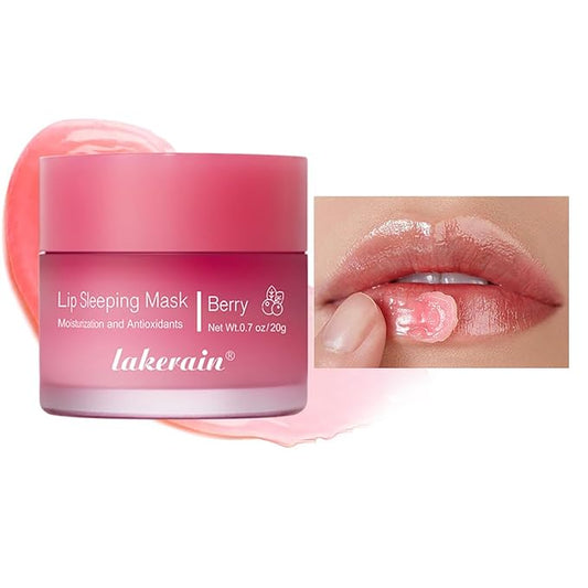 Sleeping Lip Mask, Long-Lasting Nourish & Hydrate Lip Mask, Lip Balm, Lip Oil, Lip Skin Care, Hydrating, Moisturizing Lip Lines Night Sleep Care Lip Anti-chapped Lip Cream (02# Berry)-VivaGrace Women