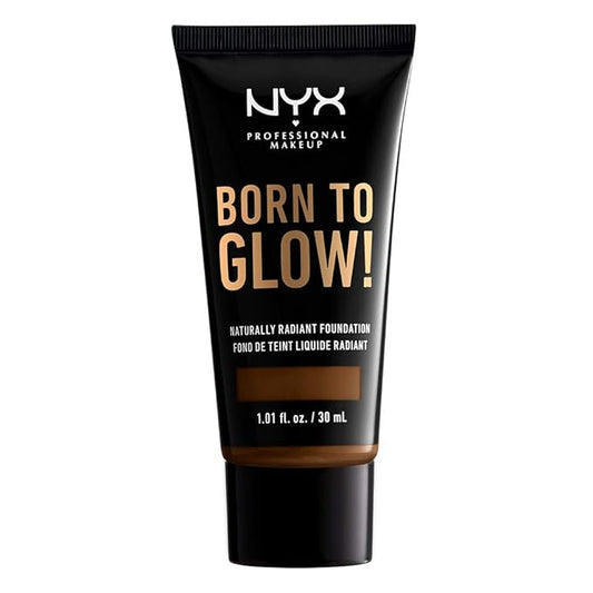 NYX PROFESSIONAL MAKEUP Born To Glow Naturally Radiant Foundation, Medium Coverage - Walnut-VivaGrace Women