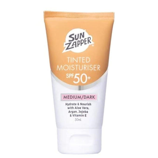Sun Zapper BB Cream Tinted Moisturiser SPF 50+ Aloe Vera, Kakadu Plum, Jojoba, Vitamin E 50mL 1.69oz (Medium/Dark) Moisturizer Made in Australia-VivaGrace Women