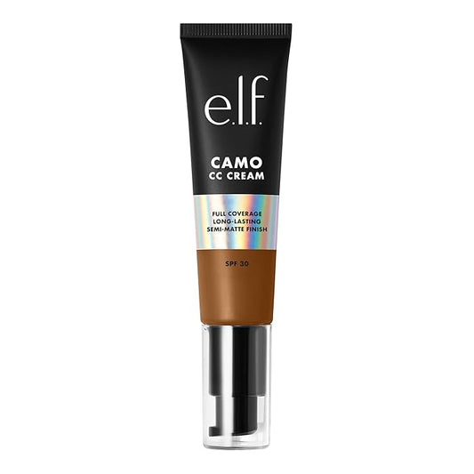 e.l.f. Camo CC Cream, SPF 30 Color-Correcting Medium-To-Full Coverage Face Foundation, Delivers An Airbrushed Finish, Vegan & Cruelty-Free, Deep 530 W-VivaGrace Women