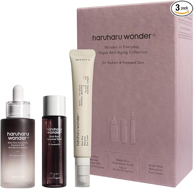 Haruharu Wonder Vegan Well-Aging Collection, Gift Box for Special Day, Suitable for All Skin Types-VivaGrace Women