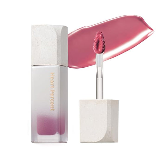 Heart Percent Dote On Mood Pure Glow Tint, Watery & Lightweight Moisturizing Lip Stain Long Lasting Liquid Lipstick 6.8g, #15. Viva Plum-VivaGrace Women