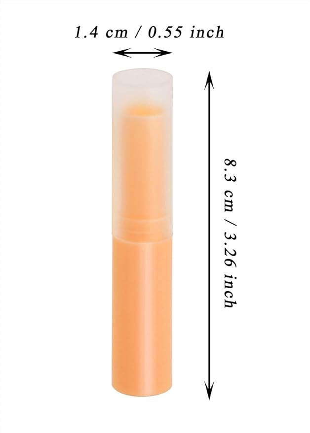 0.14oz Empty Flavored Lip Balm Container Tubes Plastic Homemade Moisturizing Lip Stick with Caps Bulk Fit for Women Adult DIY Making Supplies, 25 Count (Orange)-VivaGrace Women