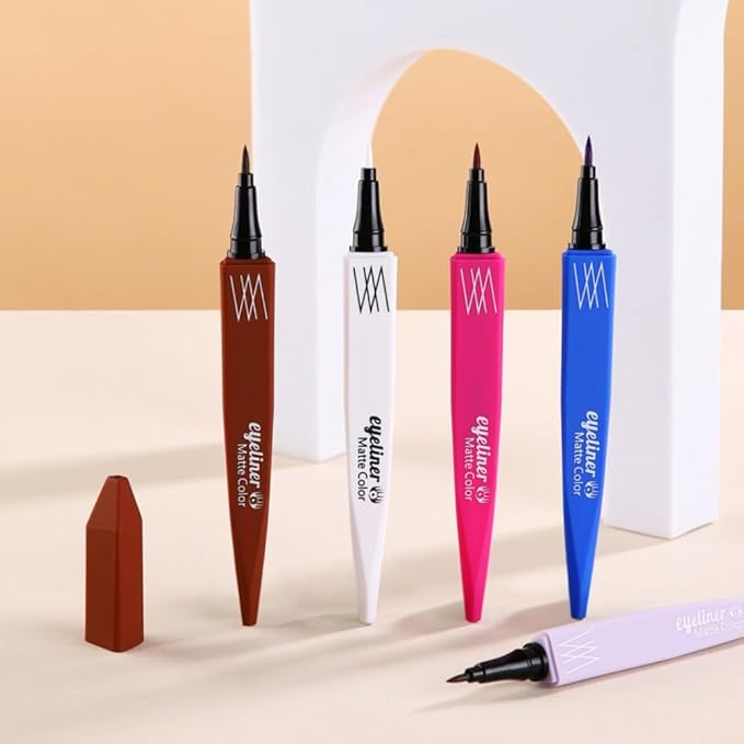 Orange Eyeliner,Quick-drying Eyeliner Set, Waterproof Colored Eyeliner Pen,Ultra-fine Precision Eye Liner,Pro Anti-smudge Colorful Eyeliner Pencil