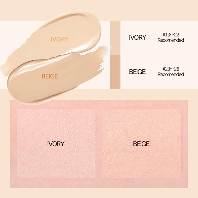 Espoir Pro Tailor Be Natural Cushion Ivory 0.5 oz with 0.5 oz Refill | Thin, Micro Layering Natural Dewy Coverage Foundation Cushion | Long-lasting Dense, Even Skin Texture | Korean Cushion Foundation-VivaGrace Women