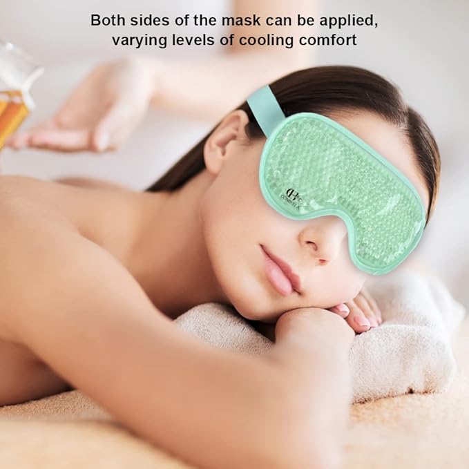 Cooling Eye Mask Gel Eye Mask Reusable Cold Eye Mask for Puffy Eyes, Eye Ice Pack Eye Mask with Soft Plush Backing for Dark Circles, Migraine, Stress Relief-VivaGrace Women
