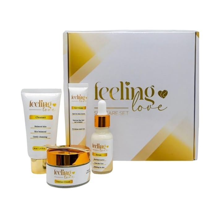 Introducing our exclusive Skincare Set: Cleanser, Serum, Essence Cream, and Eye Cream - Experience the Ultimate 4-Step Natural Beauty Routine for Achieving Radiant, Glowing Skin.-VivaGrace Women