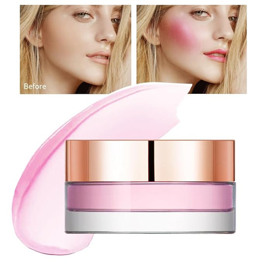 Color Change Blush Clear Liquid Blush Cream Moisturizing Blusher Halo dyeing naturally Blush Rouge Multi-use Makeup Cream For Cheeks Face Lips Waterproof Blush Gel Lip Oil (#3)-VivaGrace Women