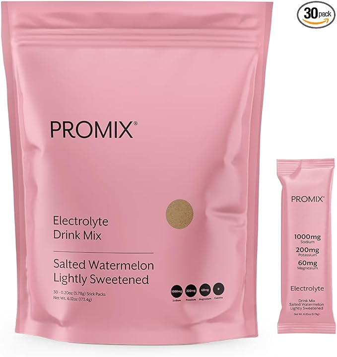 ProMix Nutrition Electrolytes Powder Hydration Packets - Himalayan Pink Salt, Magnesium, Potassium, Vitamin C - Salted Watermelon, Lightly Sweetened - 30 Servings (Pack of 30)-VivaGrace Women