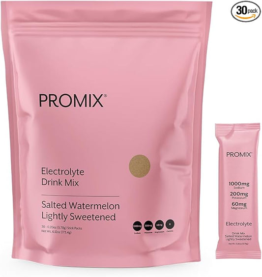 ProMix Nutrition Electrolytes Powder Hydration Packets - Himalayan Pink Salt, Magnesium, Potassium, Vitamin C - Salted Watermelon, Lightly Sweetened - 30 Servings (Pack of 30)-VivaGrace Women