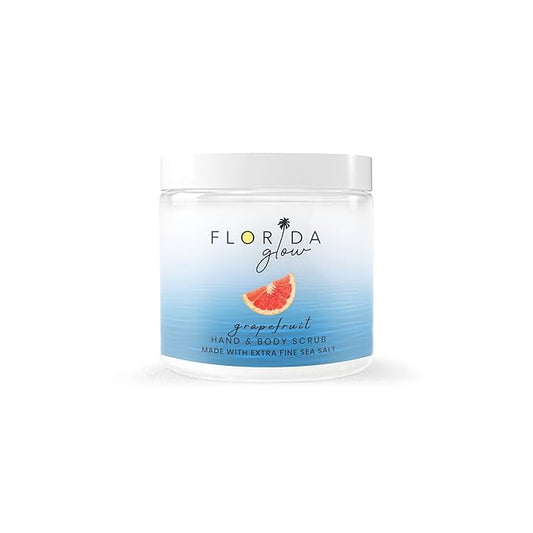 Sea Salt Body Scrub by Florida Suncare - Ocean Salt Body Polish Infused with Marine Algae - Exfoliating Face and Body Scrub - Facial Scrub Exfoliator to Tackle Acne (Grapefruit, 12.1 oz)-VivaGrace Women