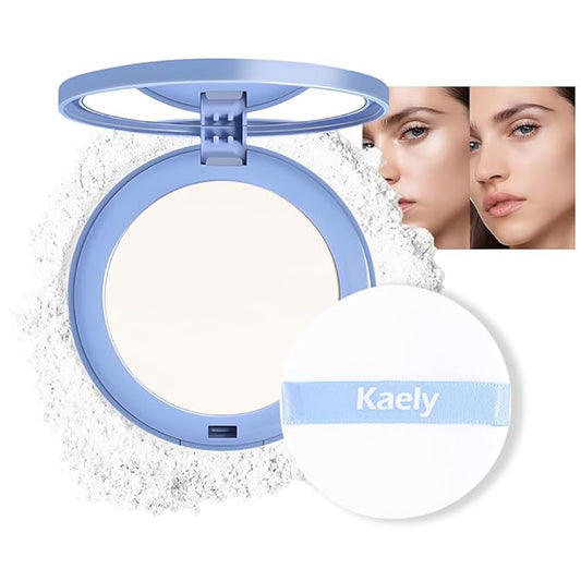 evpct Kaely Oil Control Pressed Face Powder, Get Smooth Flawless Fine Lines and Lightweight Finishing Foundation, Control Shine Long Lasting Waterproof Face Setting Powder Cosmetic, 13 White-VivaGrace Women