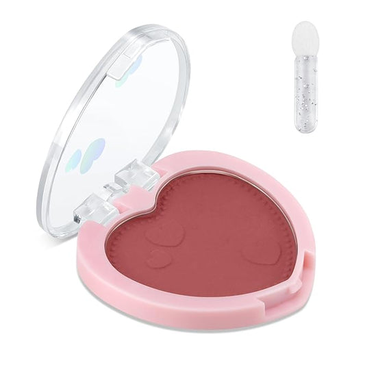 Boobeen Powder Blush Matte Pressed Blush Palette, Highly Pigmented Cream Pink Blusher for Cheeks, Blusher Compact Powder Makeup Lightweight Easily Blends, Single Color Rouge Powder-VivaGrace Women