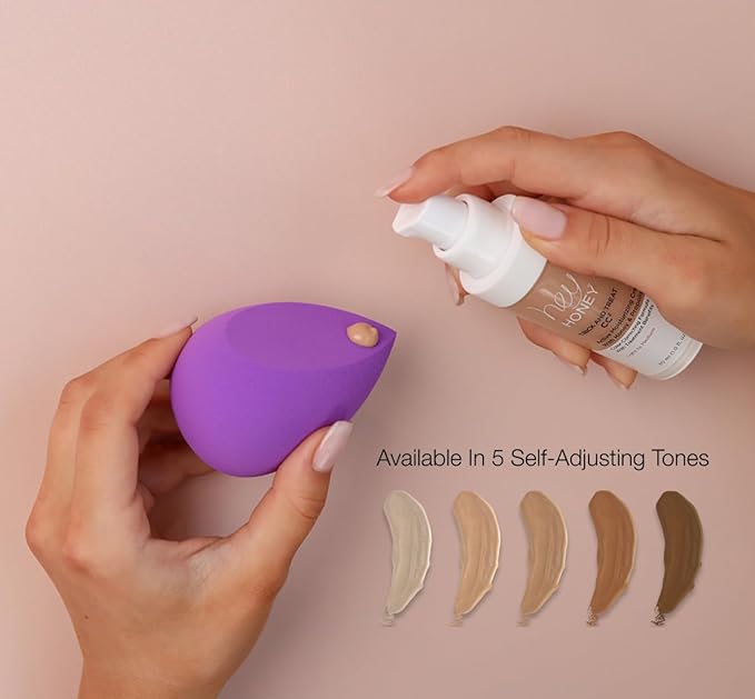 Hey Honey Trick and Treat CC² Cream SPF 46 | Active Moisturizing Color Correcting Cream with Honey & Propolis | Best Cover For Rosacea, Skin Redness & Mature Skin | 1 oz (Tan Tone)-VivaGrace Women