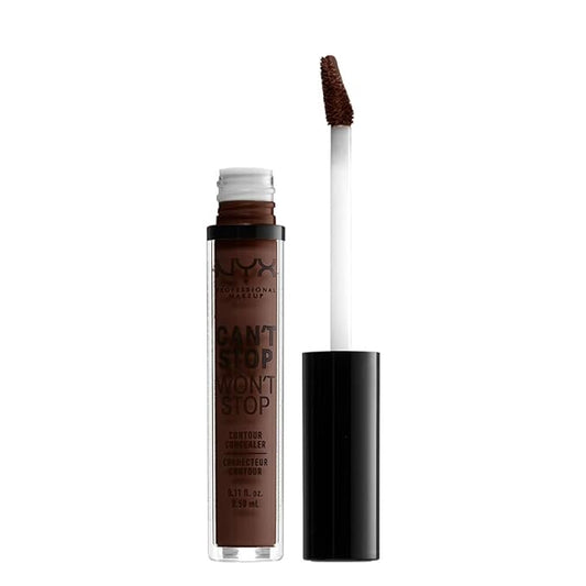 NYX PROFESSIONAL MAKEUP Can't Stop Won't Stop Contour Concealer, 24h Full Coverage Matte Finish - Deep Espresso-VivaGrace Women