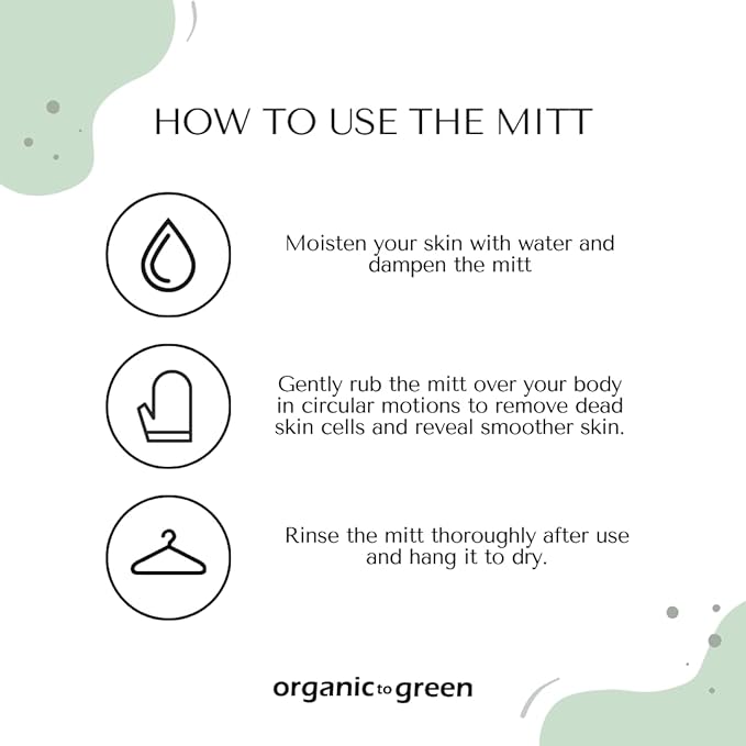 Organic to Green Premium Exfoliating Mitt for Body (2pc) – 100% Vegan Viscose Traditional Body Scrub Washcloth – Body Exfoliator (Green)-VivaGrace Women