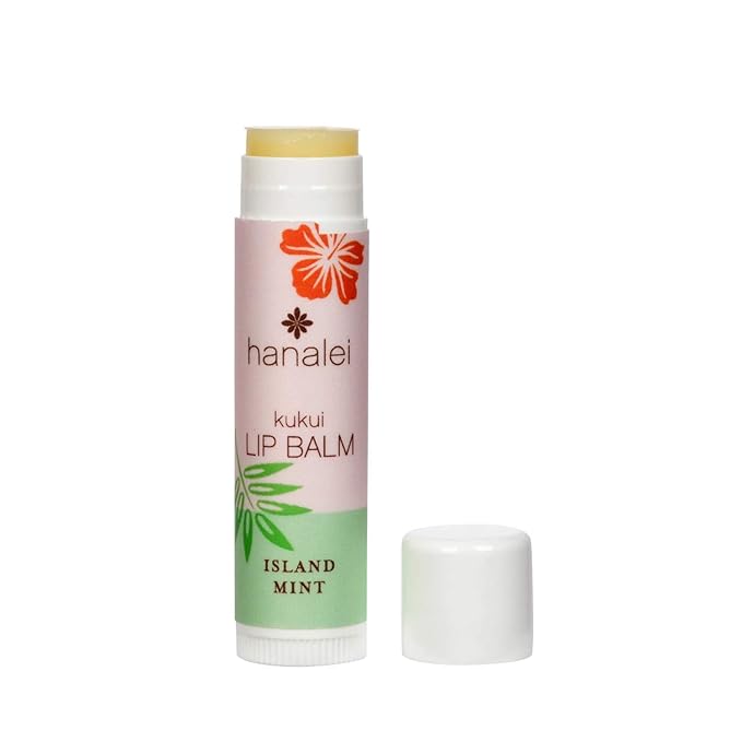 Hanalei Mint Lip Balm and Moisturizer - Natural Kukui Oil, Beeswax Lip Moisturizer - Hydrates, Soothes Dry, Chapped Lips - Made in USA - Island Mint Flavor-VivaGrace Women