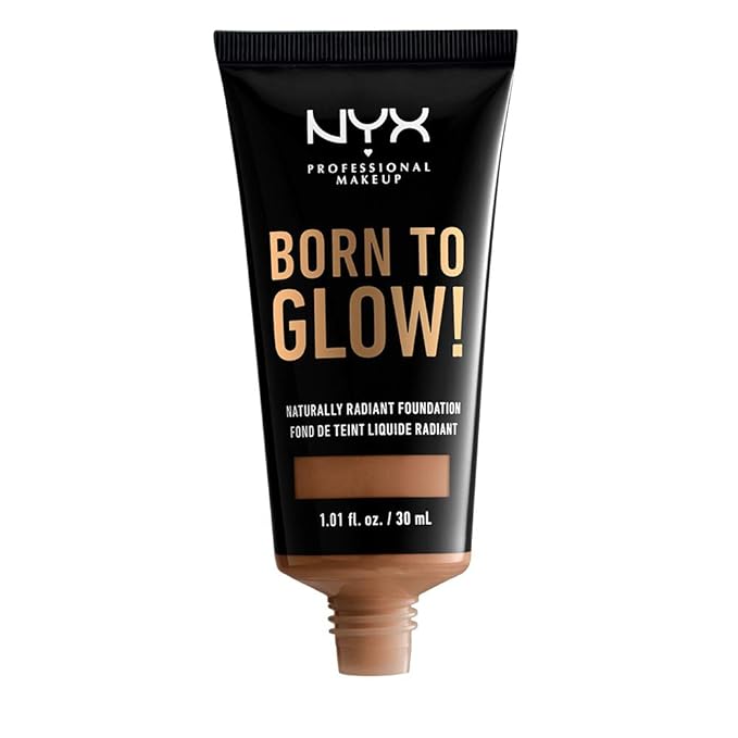 NYX PROFESSIONAL MAKEUP Born To Glow Naturally Radiant Foundation, Medium Coverage - Mahogany-VivaGrace Women