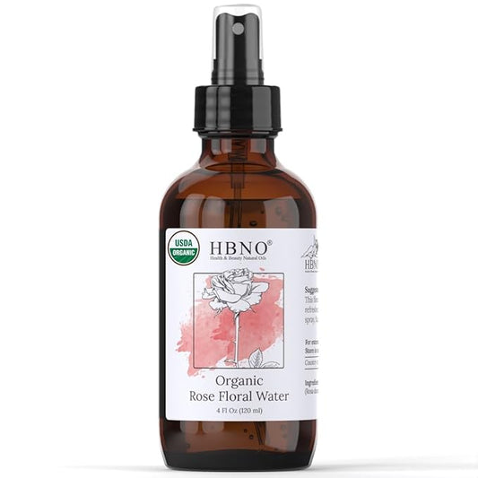 HBNO California Bottled Organic Rose Water for Face 4 fl oz (120ml) - USDA Certified Organic Rose Water Spray for Cleansing- Pure Rosewater for Hair - Rosewater Face Mist-VivaGrace Women