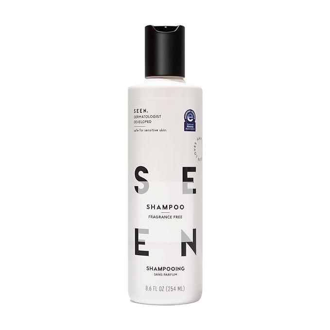 SEEN Shampoo, Fragrance Free - Non-Comedogenic & Sulfate-Free Hair Shampoo- Dermatologist-Developed - Safe for Sensitive, Eczema & Acne Prone Skin-VivaGrace Women