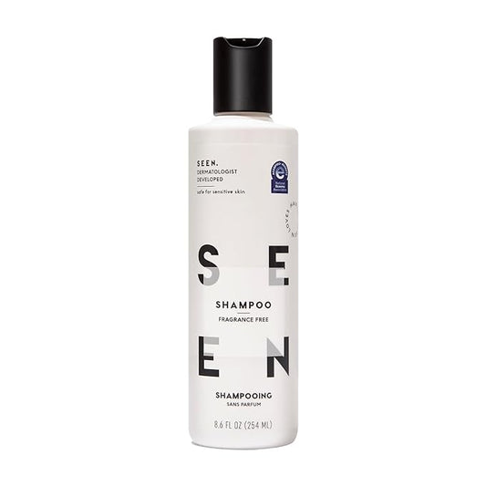 SEEN Shampoo, Fragrance Free - Non-Comedogenic & Sulfate-Free Hair Shampoo- Dermatologist-Developed - Safe for Sensitive, Eczema & Acne Prone Skin-VivaGrace Women