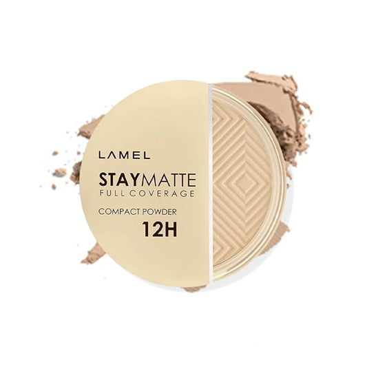 Lamel Stay Matte Compact Powder - Light Natural Coverage - Universal Neutral Undertone - Cruelty Free - Porcelain - N.401-VivaGrace Women