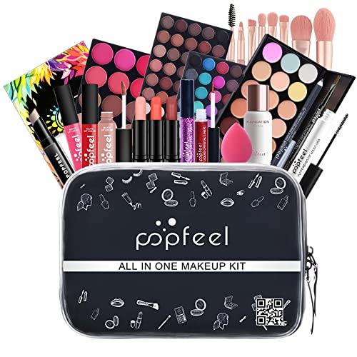 All-in-one Holiday Make up Gift Set | Makeup Kit for Women Full Kit Essential Starter Bundle Include Eyeshadow Palette Lipstick Blush Foundation Concealer Face Powder Mascara Lipgloss Brush-VivaGrace Women