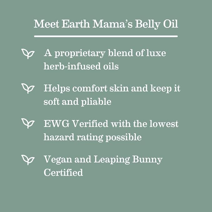 Earth Mama Belly Oil for Dry Skin | Calendula Skin Care Moisturizer Oil to Encourage Natural Elasticity and Help Prevent Stretch Marks During Pregnancy and Postpartum, 4-Fluid Ounce (3-Pack)-VivaGrace Women